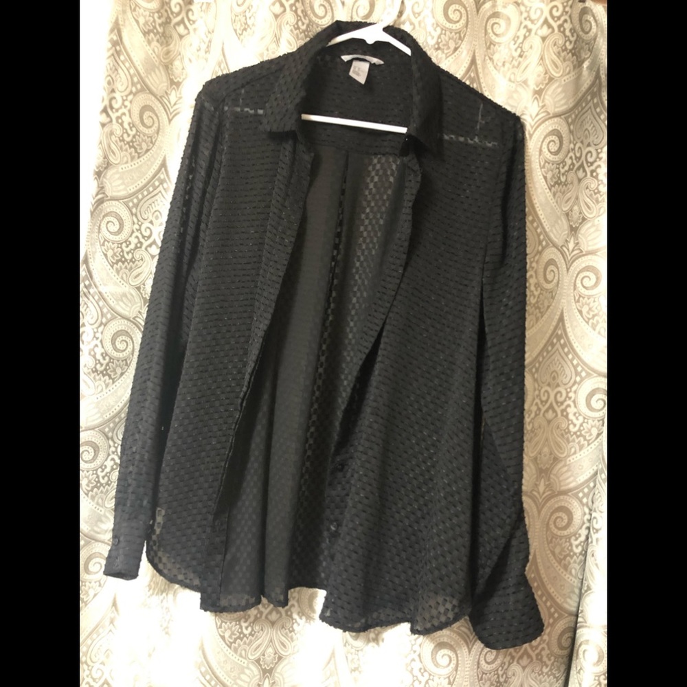 H&M sheer button down top